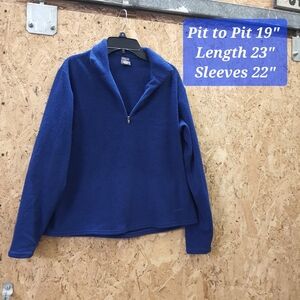 Patagonia Capilene Small Royal Blue 1/4 Zip Pull Over Fleece Sweater Gorpcore